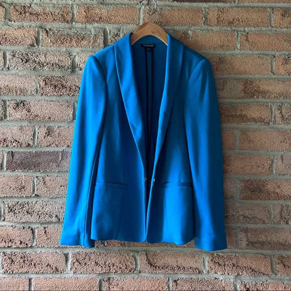 BEBE | Blue tuxedo style shoulder pad vintage spring summer designer blazer - Picture 2 of 16